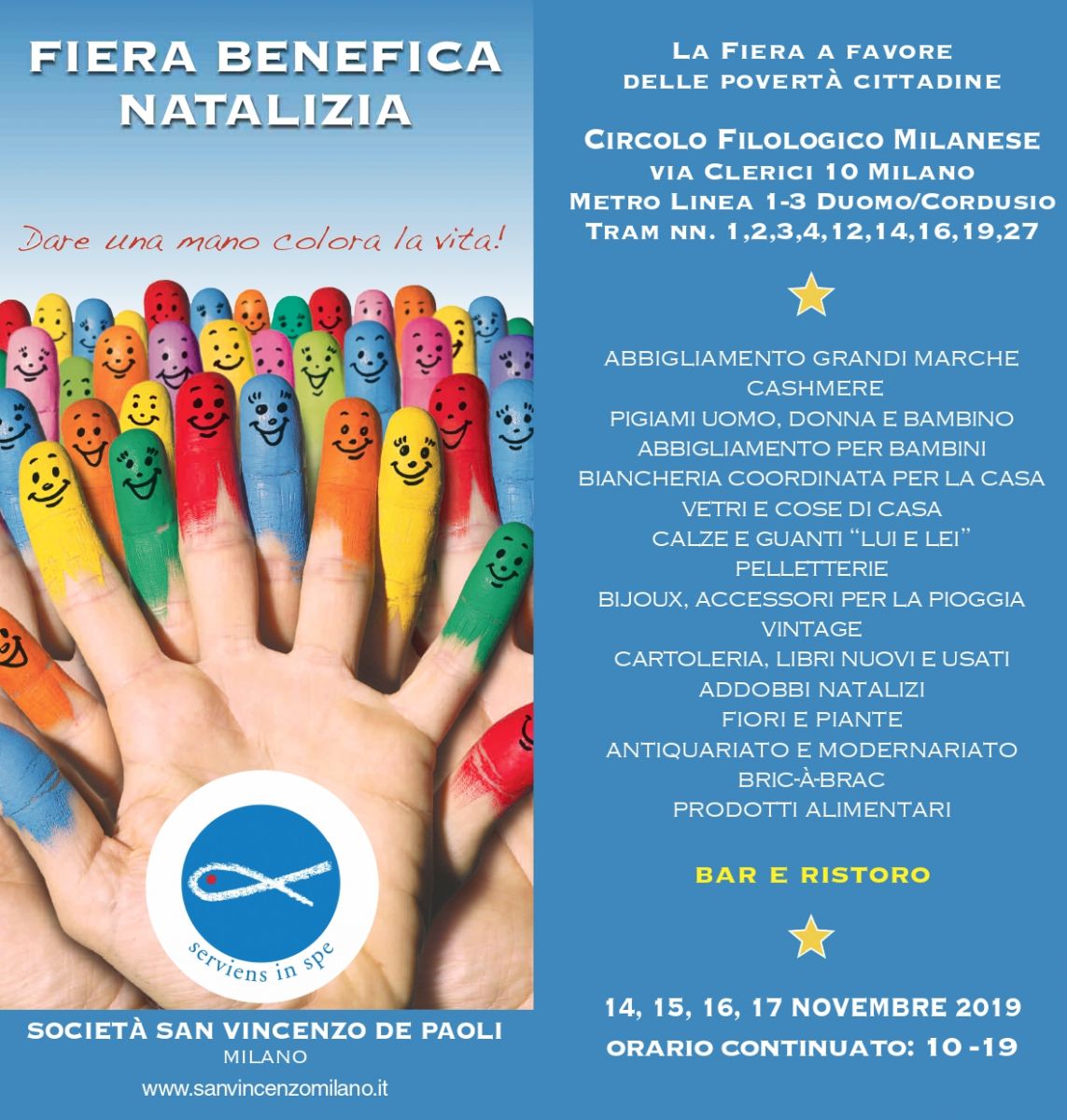 Dal 14 Novembre al Filologico la Fiera Benefica Natalizia